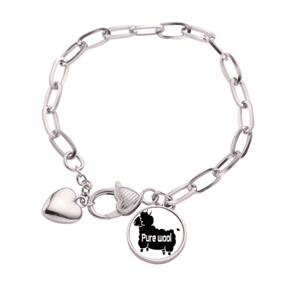Sheep Stickers Chartlets Art Deco  Fashion Heart Chain Bracelet Jewelry Charm Fashion