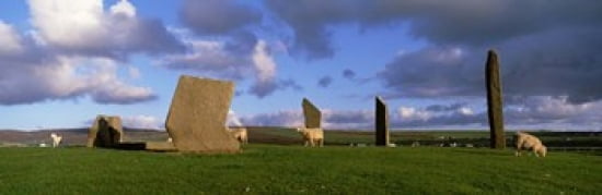 Sheep Stones Of Stenness Orkney Islands Scotland United Kingdom Canvas Art - Panoramic Images (36 x 12)