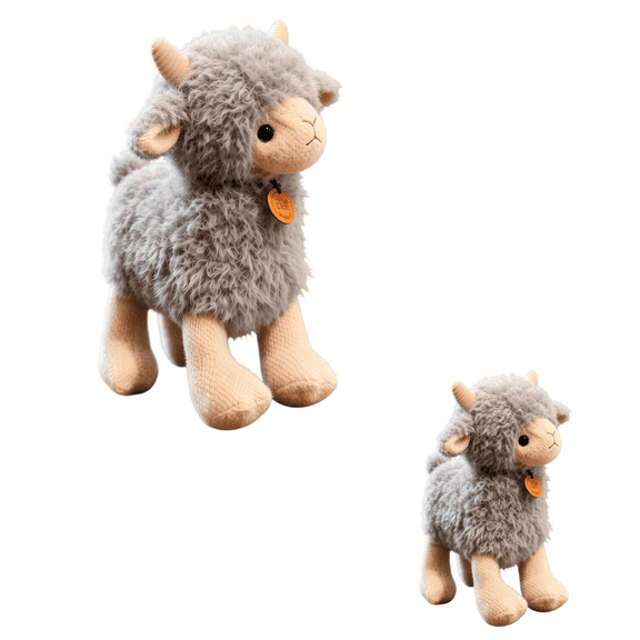 Sheep Stuffed Animal Adorable Cuddly, 5.91×9.06 Inch Fluffy Lamb Plush Toy, Soft PP Cotton Filled Sheep Stuffed Animal for Baby Nursery, Kids Birthday & Easter Gift Gray
