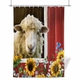 thumbnail image 1 of Sheep Sunflowers Shower Curtain, White Yellow Flower Bee Farms Animal Oil Painting Waterproof Shower Curtain Set with 12 Hooks Lightweight Bath Curtains Fabric Bathroom Decor 72x72 Inches, 1 of 9