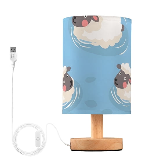 Sheep Swimming Table Lamp with USB Port LED Warm Light Lamp Night Light Home Decor
