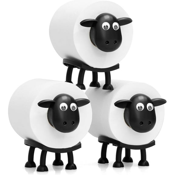 Sheep Toilet Roll Holder, Free Standing Bathroom Set, 3D Printed, Funny Hilarious Loo Tissue Paper Storage, Cute Decor, X3, Set of 3