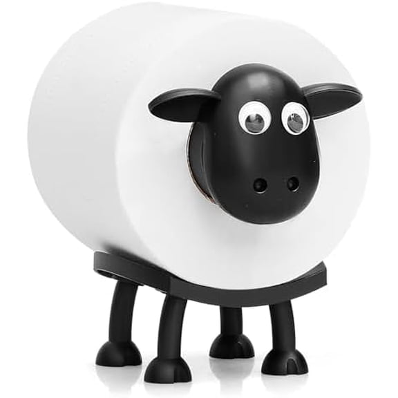 Sheep Toilet Roll Holder - Funny Toilet Paper Holder Free Standing Bathroom Set - 3D Printed Black Sheep Loo Roll Holder - Hilarious Tissue Paper Roll Storage - Cute Bathroom Decor - Set of 1