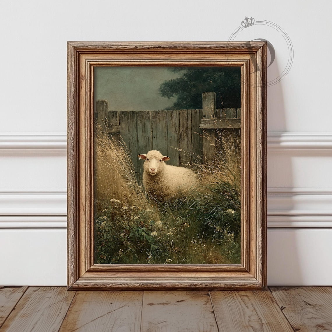Sheep Wall Art Print, Rustic Farmhouse, Vintage Countryside Animal ...