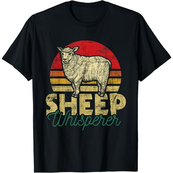 Sheep Whisperer Flock Herd Farmer Homestead Softstyle Unisex T-Shirt,Black Color,Size 2XL