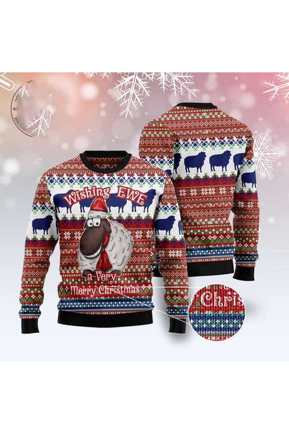 Sheep Wishing Ewe 3D Christmas Sweater, Funny Xmas Sweater, Sweater Xmas