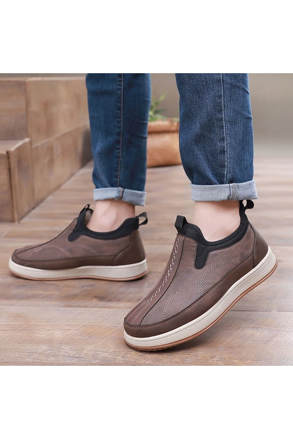 Sheep Wool Cotton Boots Dad's Shoes Slip And Leather Middle And Elderly Cotton Shoes One Foot Boots For Men