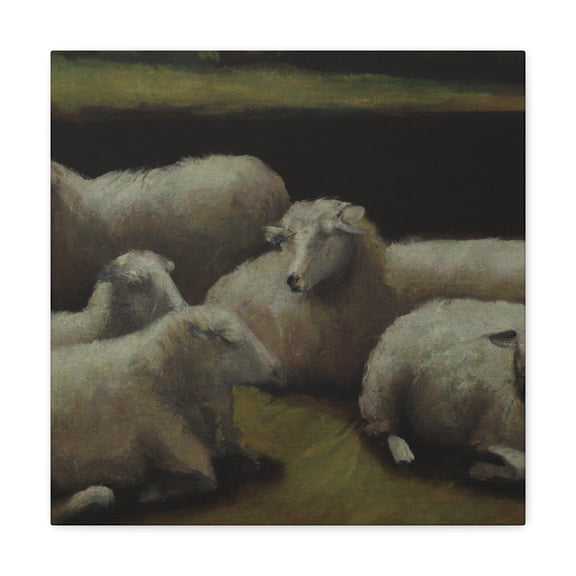 "Sheep in Sunset Gloaming" - Canvas