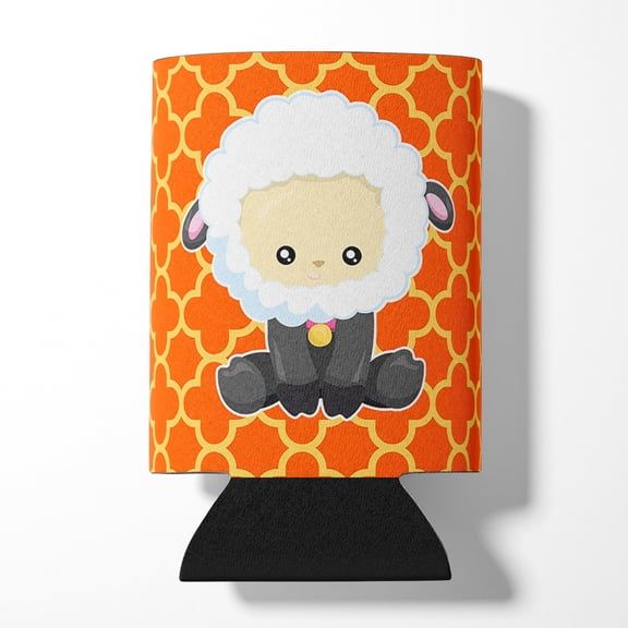 Sheep on Orange Quatrafoil Can or Bottle Hugger