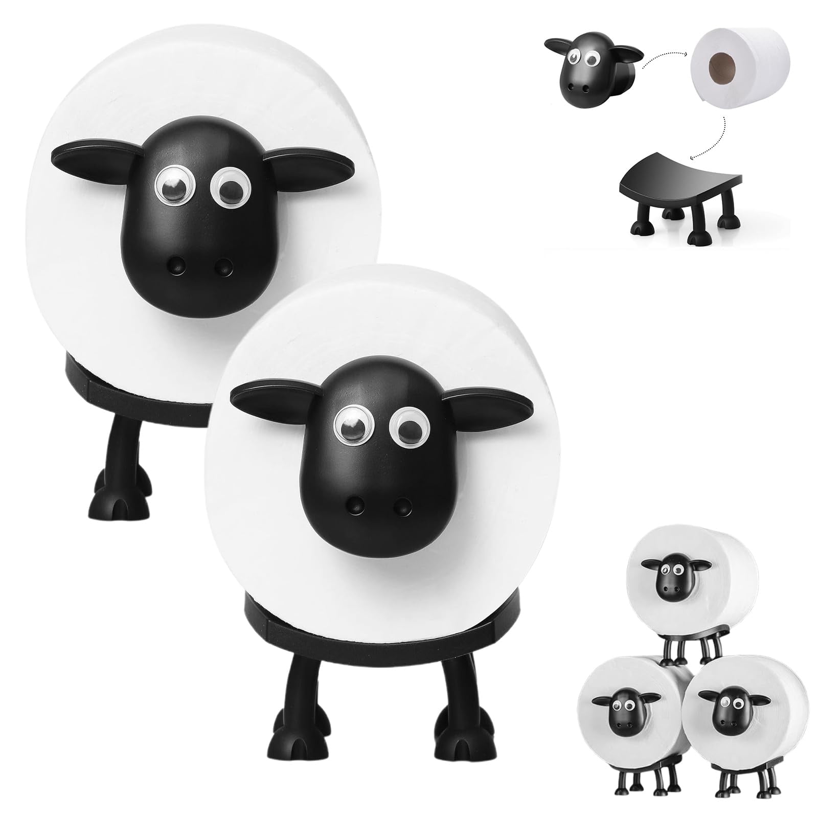 Sheep toilet paper holder, toilet paper roll storage rack, funny toilet ...