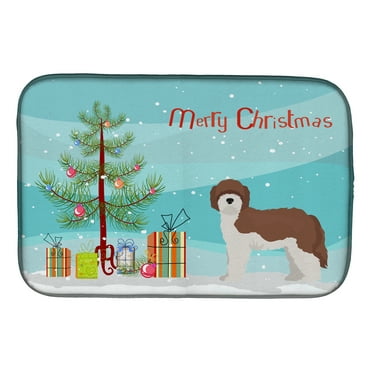 Sheepadoodle Christmas Tree Dish Drying Mat