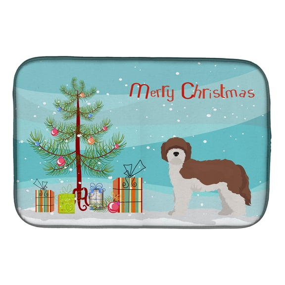 Sheepadoodle Christmas Tree Dish Drying Mat