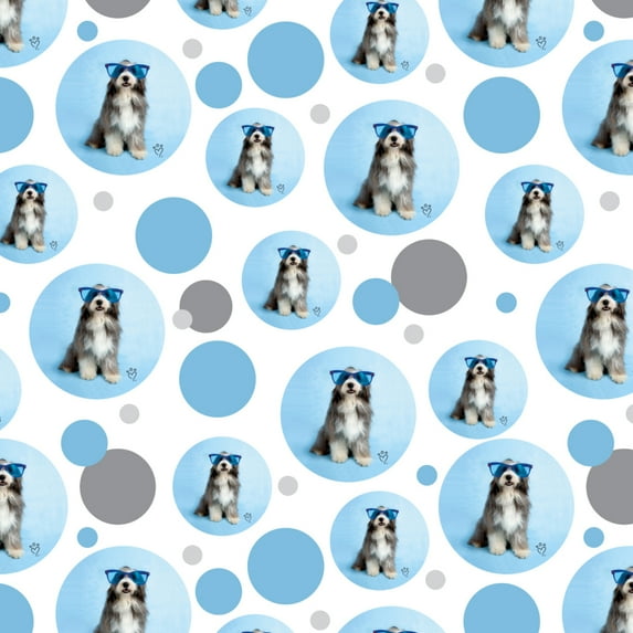 Sheepdog Bearded Collie Dog Giant Blue Sunglasses Premium Gift Wrap Wrapping Paper Roll