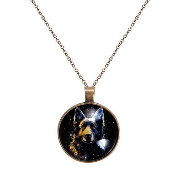 Sheepdog Necklace Personalized Custom Photo Round Pendant Adjustable Stainless Steel Necklaces with Gift Box for Men Women Mothers Valentine's Jewelry Gift