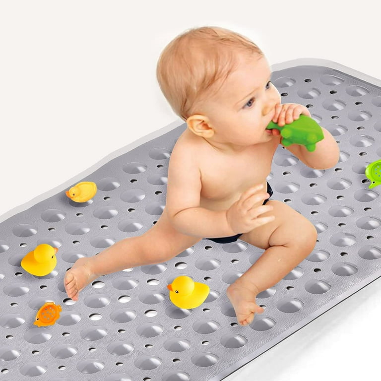 Sheepping Anti Safety Baby Bath Mat Non Slip Extra Long 40 X 16 Inch Eco Friendly Machine Washable Grey Walmart