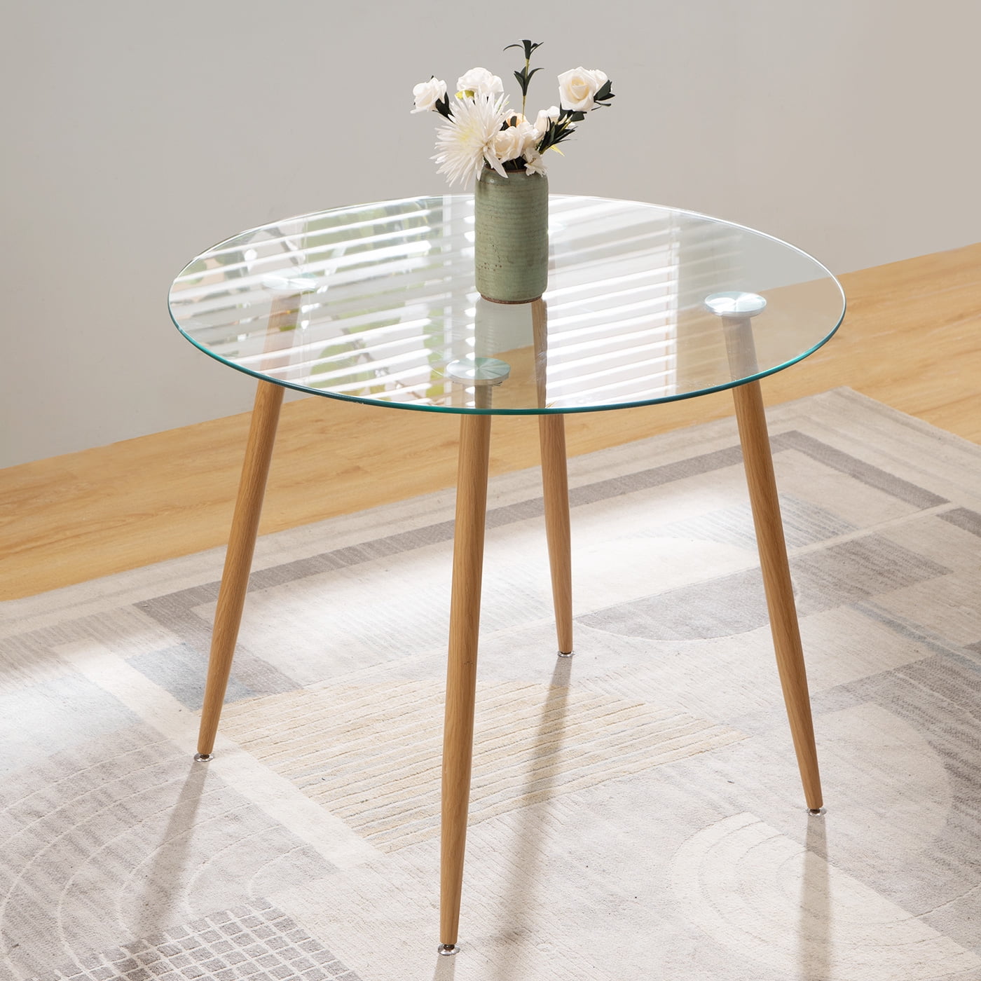 Sheepping Modern Dining Table Glass Coffee Table Kitchen Table Small