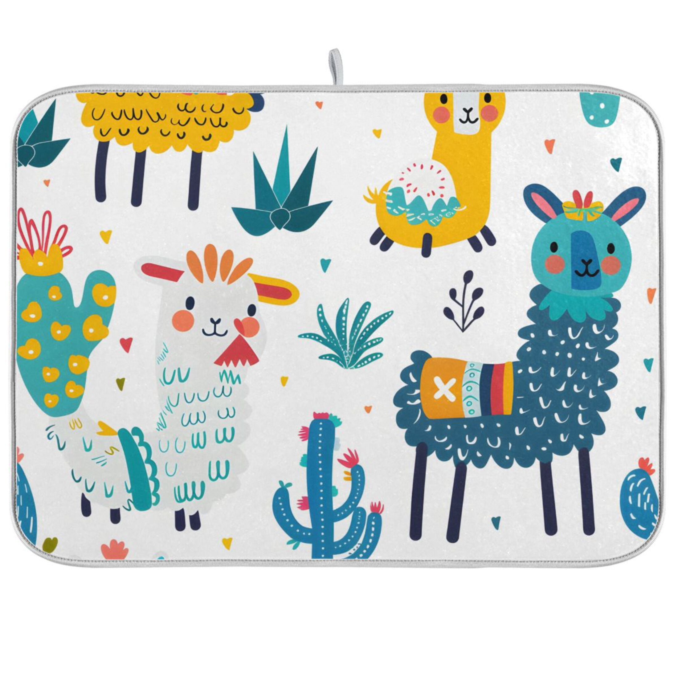 Sheeps Cactus Dish Drying Mat Dish Drainer Rack Mats Water Absorbent ...
