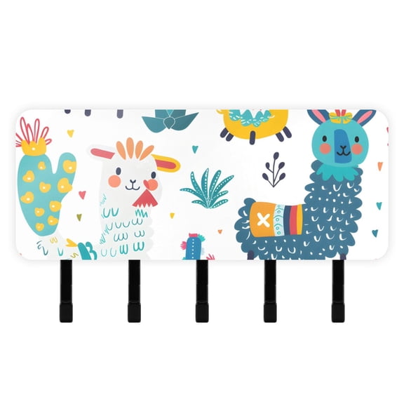 Sheeps Cactus Key Holder for Wall Mail Holder Organizer with 5 Key Hooks Wall Mount Key Rack with Shelf