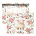 thumbnail image 1 of Sheeps Roses Floral A4 Pencil Pouch 3 Ring Zipper Pencil Pouches Pencil Case for Binder Cosmetic Bag 2 Pack, 1 of 6