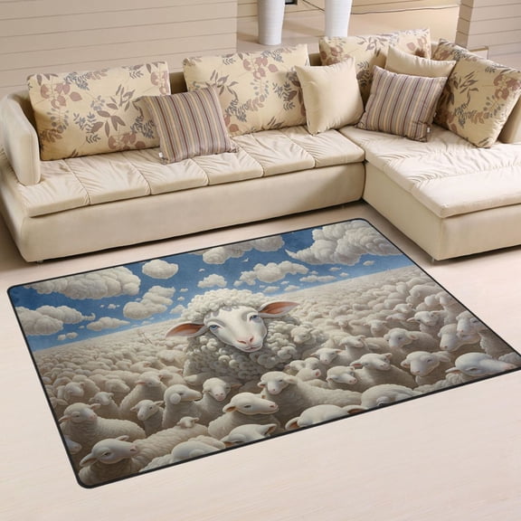 Sheeps Sky Clouds Area Rug Washable Floor Carpet Mat 60 x 39 inch for Bedroom Living Room Kids Room Home Decor