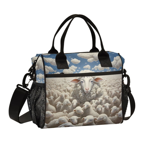 Sheeps Sky Clouds Cooler Bag Lunch Bag Soft Cooler Cooling Tote Insulated Lunch Box for Adult Men Women