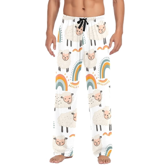 Sheeps and Cute Rainbow Men's Pajama Pants Cotton Long Sleepwear Lounge Pants XL
