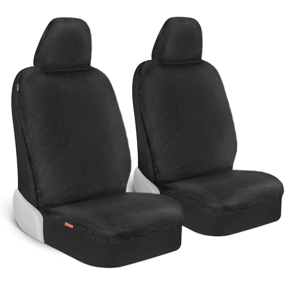 Sheepskin Car Seat Covers, 2-Pack Faux Fur, Front Seats Only, Cute Automotive Covers For Cars ()