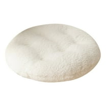 Sheepskin Chair Pad, Round Design, Thickened Cushion, Machine Washable, For Bedroom/Stool