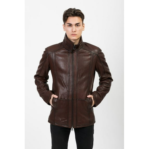 Sheepskin Genuine Leather COAT Men Real Leather COAT long Jumbo 2022 model Turkish fashion