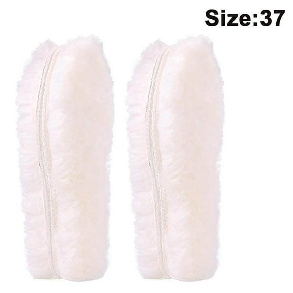 Sheepskin Insoles, Thick Warm Wool Insoles Fluffy Fleece Replacement for Shoes Boots Slippers,37
