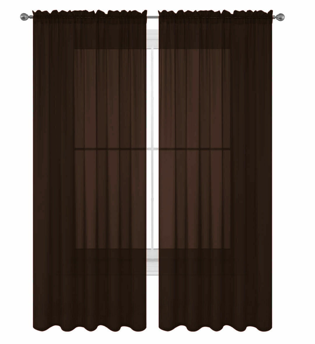 Sheer 2Pc Window Treatments Curtain Panels 84