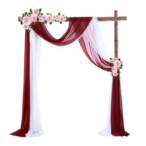 Sheer Backdrop Curtain Wedding Arch Draping Fabric Wedding Arch Drapes Sheer Backdrop Curtain for Wedding Ceremony Party Ceiling Decor