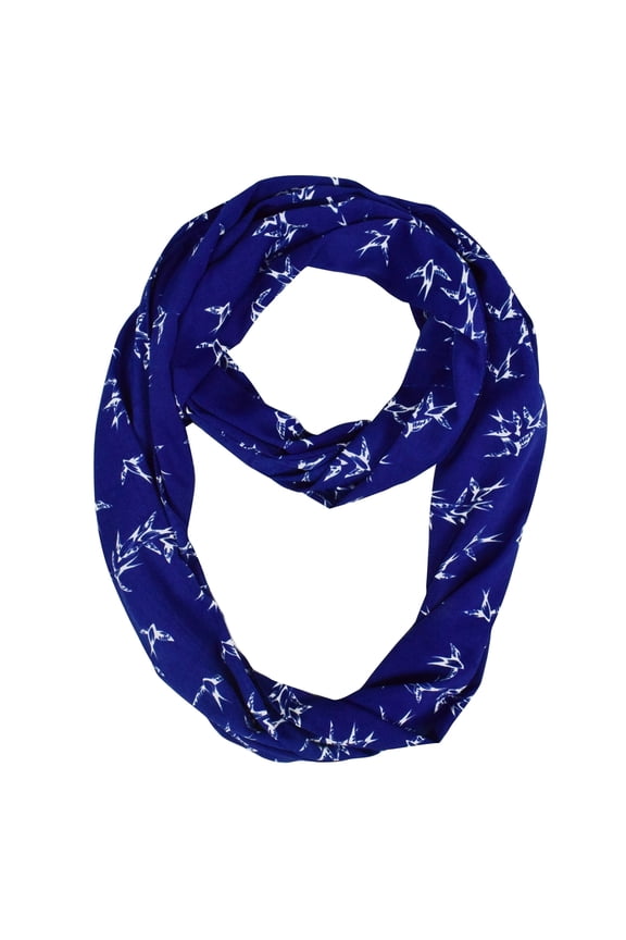 Sheer Bird Print Scarves For Women Infinity Scarf Circle Loops