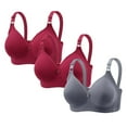 thumbnail image 1 of Sheer Bra Mesh See Through Unlined Thin Lace Underwire Support Demi Plunge Bras (3PC), 1 of 4