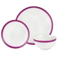 thumbnail image 1 of Sheer Burgundy Porcelain 12 Piece Dinnerware Set, Service for 4, 1 of 2