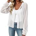 thumbnail image 1 of Elwylmiz Sheer Cardigan Sweaters for Women Long Sleeve Open Front Tops Lightweight Flowy Summer Fall Casual Cardigans, 1 of 6