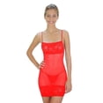 thumbnail image 1 of Sheer Chemise with Lace Trim & Matching Lace G-String, Small - Red, 1 of 1