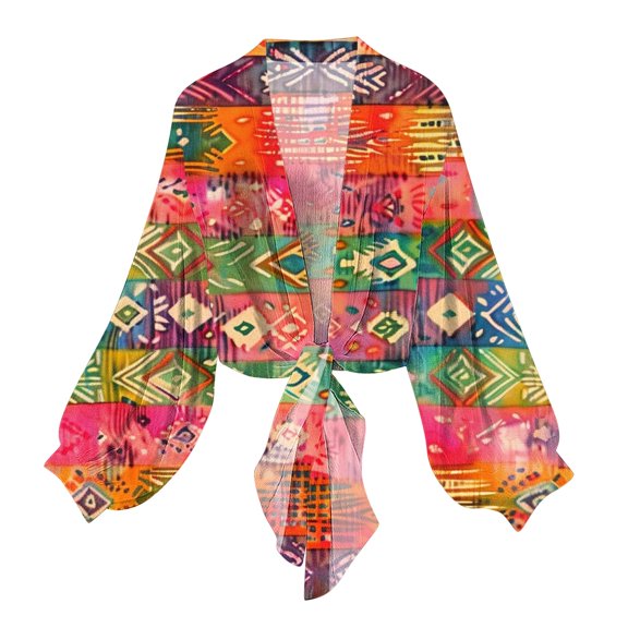 Sheer Chiffon Cardigans for Women Lightweight Tie Front Long Sleeve Cover Ups Tops Dressy Casual Shirts Cardigan Hot Pink, M