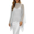 thumbnail image 1 of Sheer Chiffon Irregular Wrap Shawl for Wedding Evening Party Elegant Breathable Shoulder Cover Up Scarf, 1 of 5
