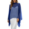 thumbnail image 1 of Sheer Chiffon Irregular Wrap Shawl for Wedding Evening Party Elegant Breathable Shoulder Cover Up Scarf, 1 of 5
