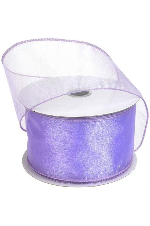 Sheer Chiffon Ribbon Wired Edge, 2-1/2-Inch, 25 Yards, Iris