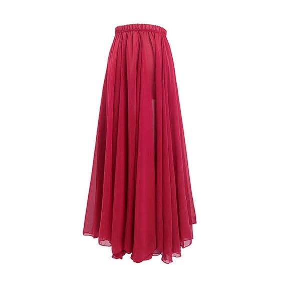 Sheer Chiffon Skirt for Dance Performances and Practice Swing Long Wrap Skirts
