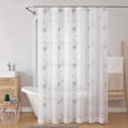 thumbnail image 1 of Sheer Cloth Shower Curtain with Hooks, Washable Shower Curtain White/Chm Rose, 1 of 5