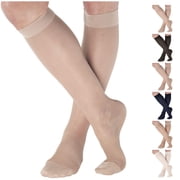 Sheer Compression Socks for Women 15-20mmHg by Absolute Support - Nude, Large