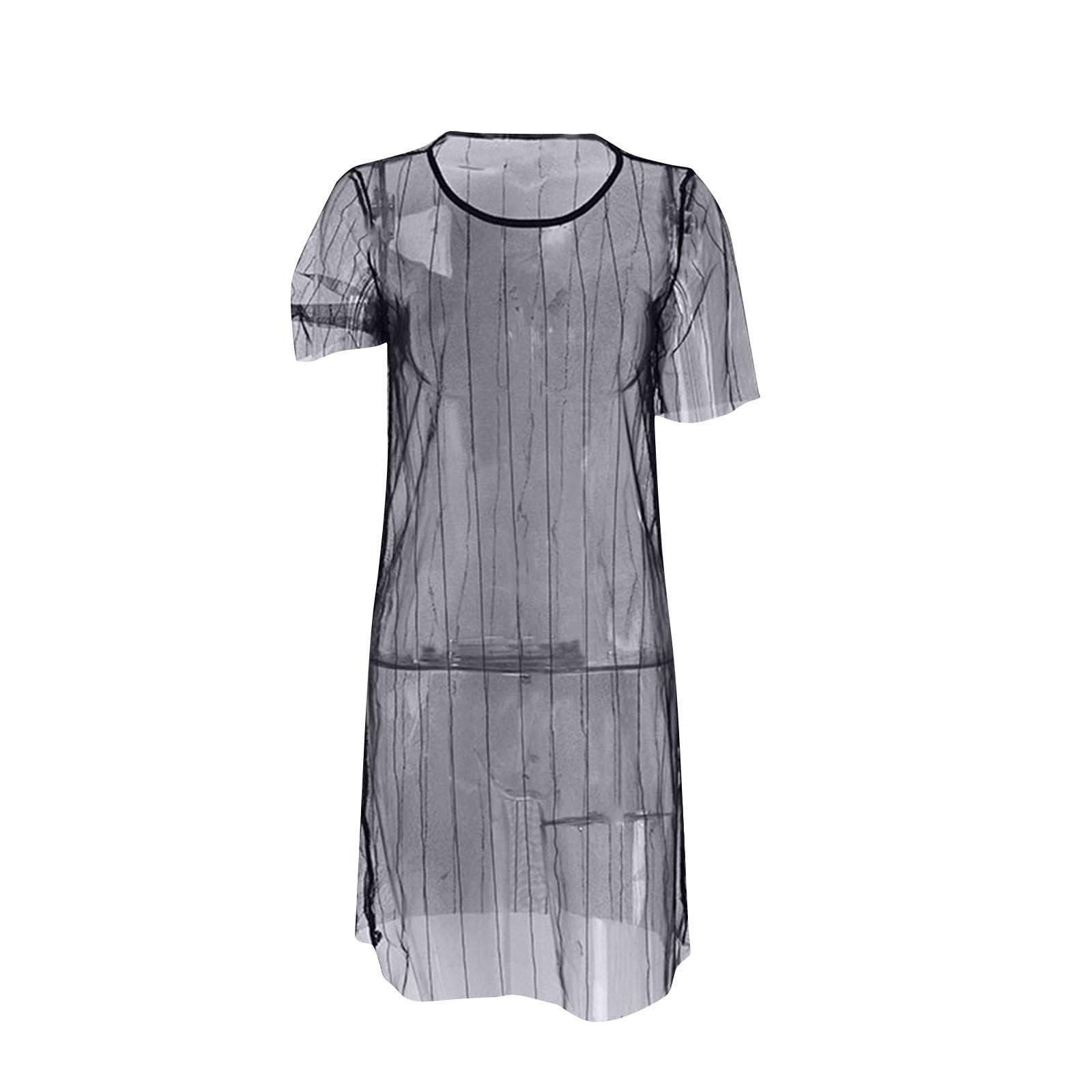 Sheer Mesh T Shirt Dress