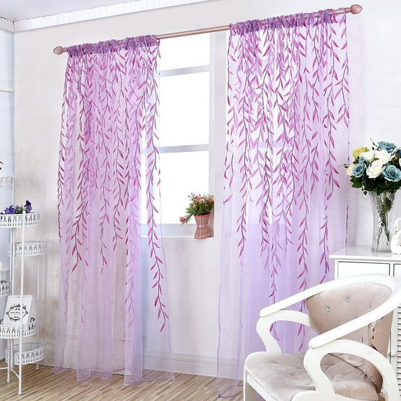 Sheer Curtain under $5! Xqxayjr Sheer Voile Curtain, Translucent Window Panel for Living Room Bedroom, Pastoral Style Drapes for Privacy Light Filtering, Decorative Home Curtain