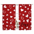 thumbnail image 1 of Sheer Curtain 63 Inch Length 2 Panels Light Filtering Window Curtain Red Valentine's Day Sheer Voile Curtains Rod Pocket Window Treatment for Kitchen Living Room Valentines Love Heart, 1 of 9