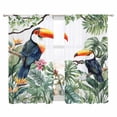thumbnail image 1 of Sheer Curtain 63 Inch Length 2 Panels Light Filtering Window Curtain Tropical Botanical Sheer Voile Curtains Rod Pocket Window Treatment for Kitchen Living Room Palm Banana Leaf Toucan Green, 1 of 5