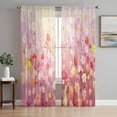 thumbnail image 1 of Sheer Curtain Panels Abstract Plant Voile Window Curtains Pink Daisy Full Spring Flowers Window Treatments Ligh Filtering Privacy Curtain Drapes for Bedroom Living Room 2 Panel Set 84 Inch, 1 of 9