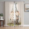 thumbnail image 1 of Sheer Curtain Panels Easter Egg Gnome Rod Pocket Voile Window Curtains Colorful Egg Floral Window Treatments Ligh Filtering Privacy Curtain Drapes for Bedroom Living Room 2 Panel Set 63 Inch Length, 1 of 9